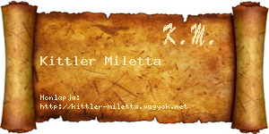 Kittler Miletta névjegykártya